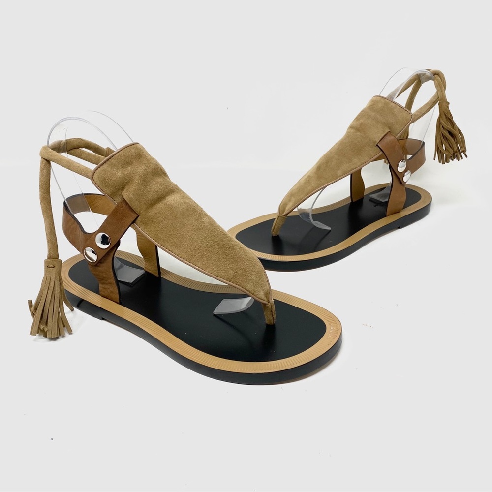 Isabel Marant Jemma Flat Suede Fringe Sandal 38 7